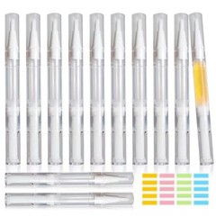 12Pcs 3ml Transparent Twist Pens Cuticle Oil Pen Empty Nail Oil Pen w/ Brush Tip