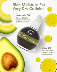 ella+mila Nail Cuticle Oil with Olive & Avocado – Deep &