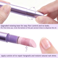 5PCS Cuticle Oil Pusher Pen Set, 2-in-1 Ceramic Cuticle Pushers with Oil for …
