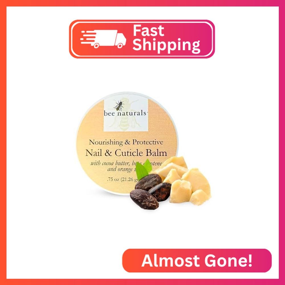 Bee Naturals Nail & Cuticle Balm – Cocoa Butter & Beta Carotene Blend for Strong