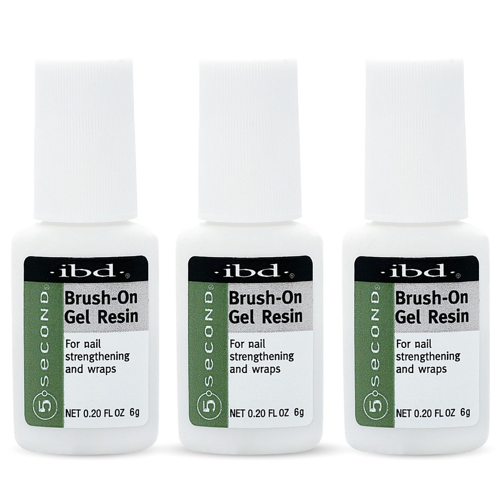 IBD 5 Second Brush On Nail Glue Gel Resin – 0.20 Fl Oz (Pack of 3),