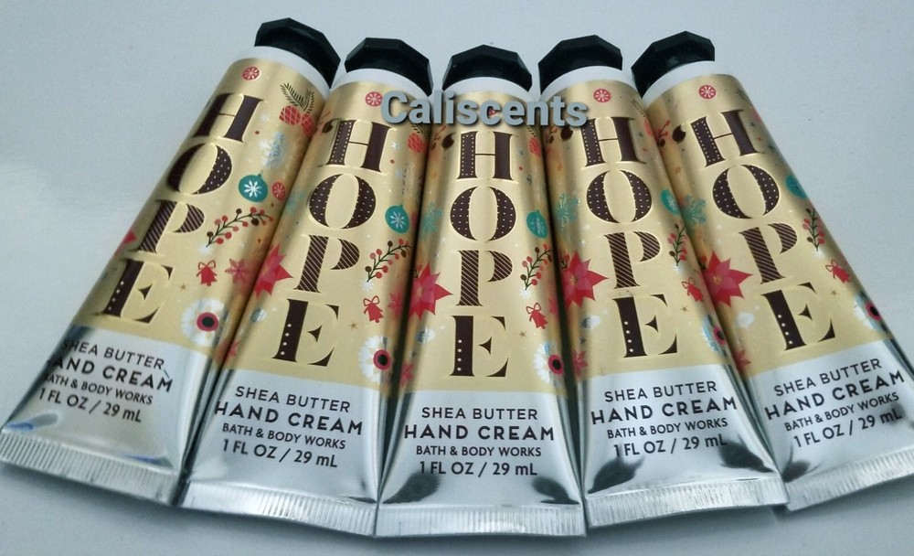Bath & Body Works WINTER PEACH MARSHMALLOW SHEA BUTTER HAND CREAM 1 OZ NEW X5
