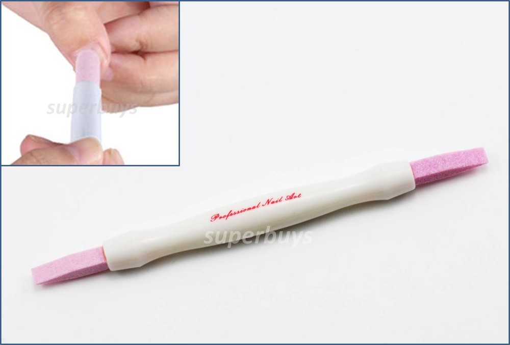 Stone Nail Cuticle Sanding Repair Scrub Remove Remover Manicure Pedicure Stick D