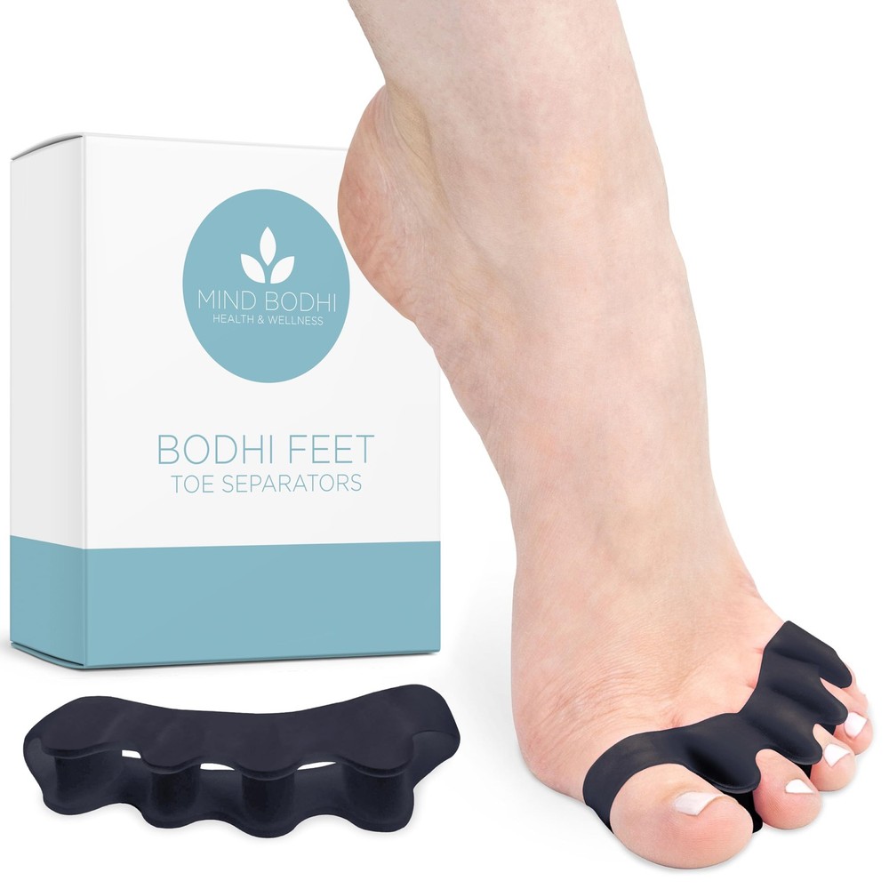 Mind Bodhi Toe Separators/Toe Spacers – For Men and Women Regular Size, Black