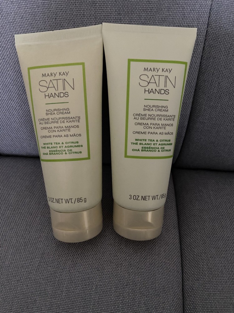 Mary Kay Lot of 2 Satin Hands NOURISHING SHEA CREAM White Tea & Citrus 0.75 oz.