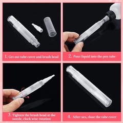50PCS 5ml Cuticle Oil Pen Empty Nail Oil Pen Refillable Cuticle Oil Pen Trans…