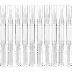 10Pcs 3ml Transparent Twist Pens Cuticle Oil Pen Empty Nail Oil Pen w/ Brush Tip