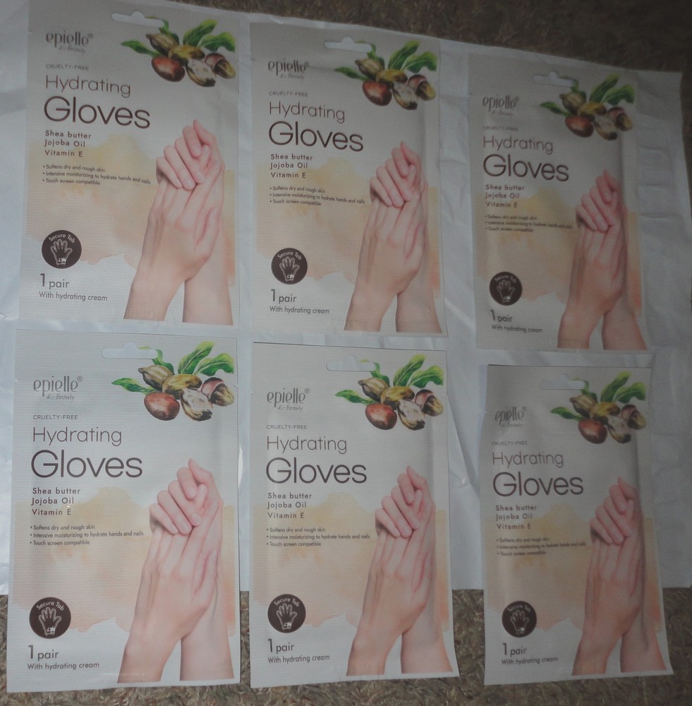 EPIELLE 6-PACK Hydrating/Moisturizing GLOVES Mask Spa Dry Cracked Hands Nails