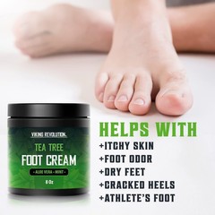 Viking Revolution Tea Tree Foot Cream for Dry Cracked 8 Ounce (Pack of 1)