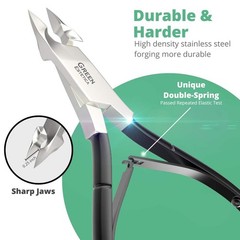 Professional Cuticle Trimmer Nail 3.95 inches, Black Nipper With Pusher