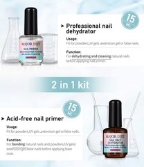 Nail Dehydrator and Nail Primer with Cuticle Oil Set Air Dry Superior Bonding…