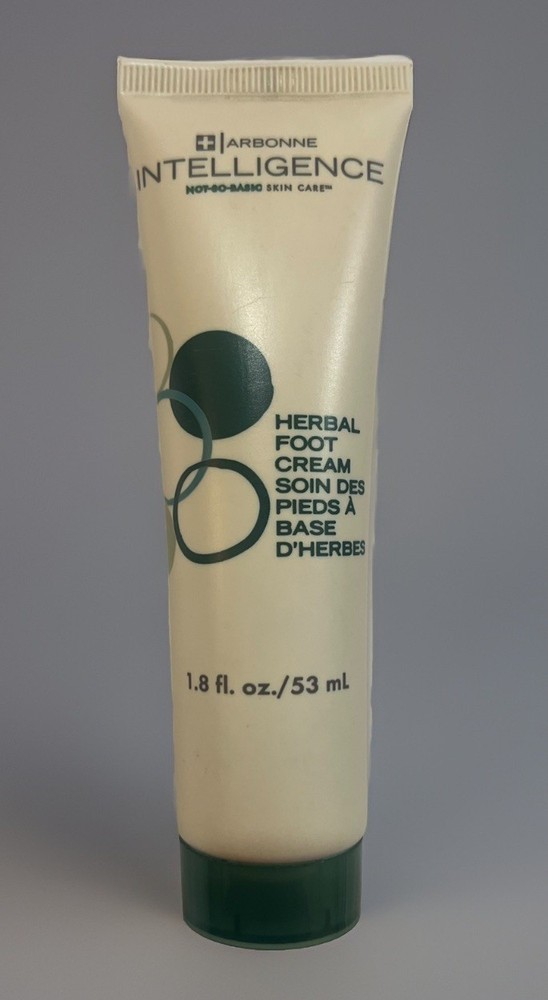 New Arbonne Intelligence Skin Care HERBAL FOOT CREAM 1.8 oz Open Box FULL Tube