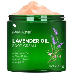 Majestic Pure Lavender Oil Foot Cream, Warming 8 Fl Oz (Pack of 1), pink