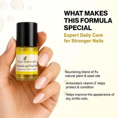 Bee Naturals Nail & Cuticle Oil 0.5 oz – Heals Fl Oz (Pack of 1), yellow