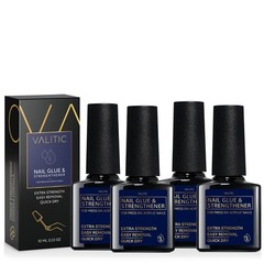 Valitic Strong Nail Glue and Strengthener for 0.33 Fl Oz (Pack of 4), Clear
