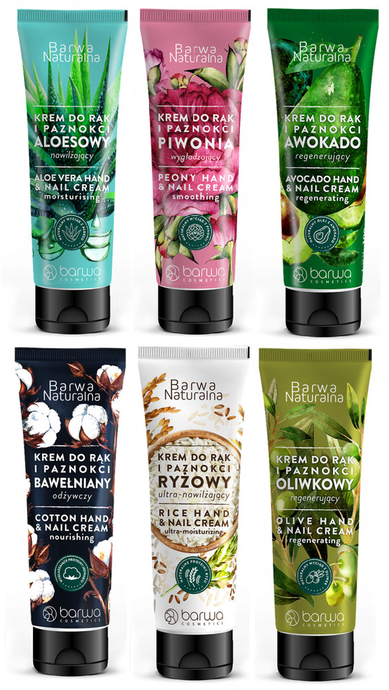 BARWA NATURAL HAND CREAM OLIVE / ALOE / RICE / COTTON / AVOCADO / PEONY