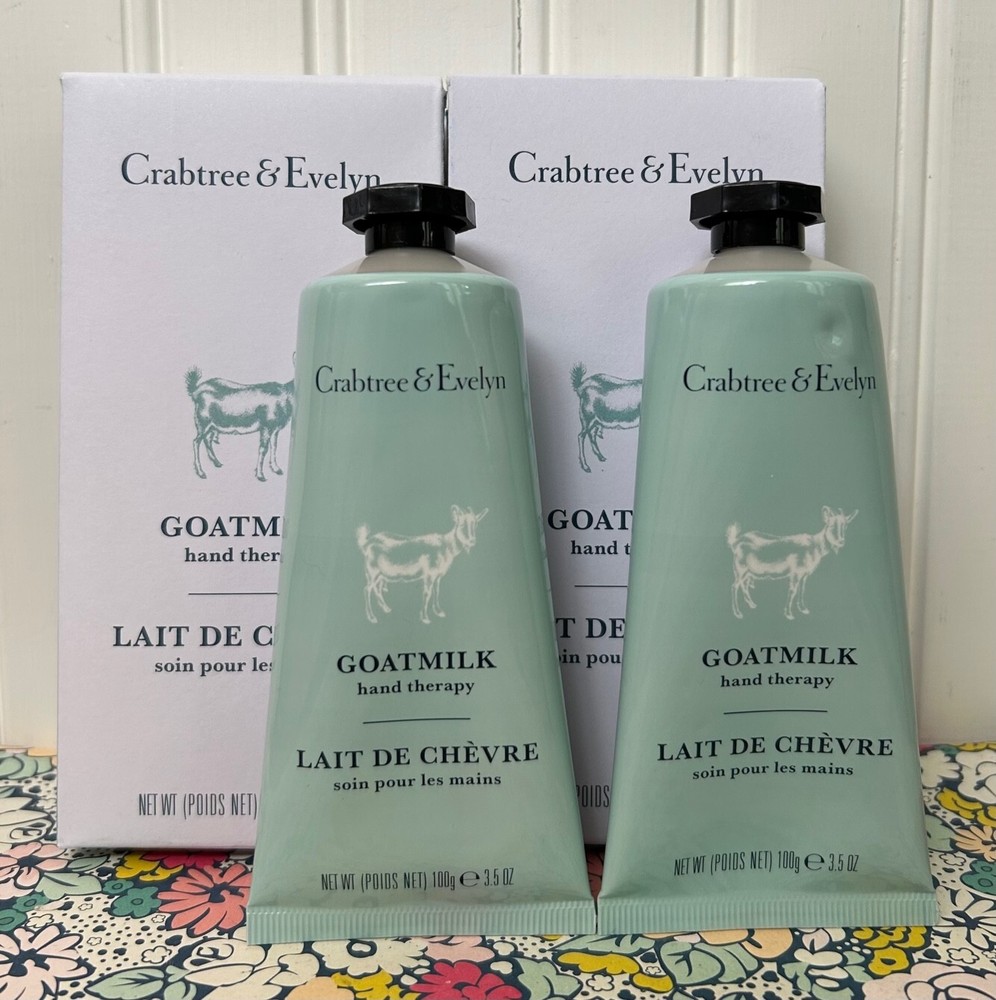 LOT OF TWO 3.5 oz CRABTREE & EVELYN – GOATMILK – HAND THERAPY CREAM SEALED