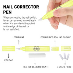 3-Pack Nail Polish Pen – Quick-Dry Cuticle & Nail Edge Cleaner for DIY Design, S