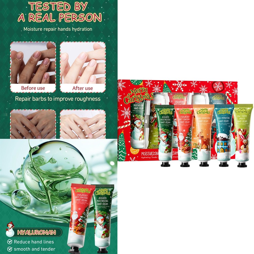1 Set 5Pcs Hand Lotion Improve Dryness Christmas Gift Skin Care Hand Cream Set