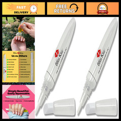 Refillable Cuticle Oil Pen – 8ml Squeeze Nail Oil with Brush Applicator – 2-Pack