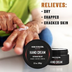 Viking Revolution Men’s Hand Cream – Repair Cream for Dry, Cracked Vitamin E(3.5