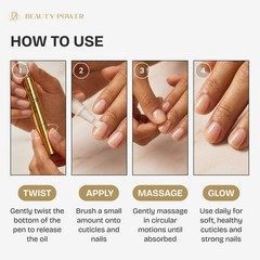 Beauty Power Nail Oil Cuticle Pen – Peach – 0.1 Fl Oz (Pack of 1),