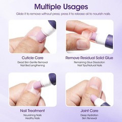 4-in-1 Cuticle Pusher Pen with Oil, Remover & Repair for Healthy Nails