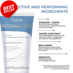 Dulàc Diosmin Legs Gel Cream Varicose Spider Vein Treatment Cooling 5.07oz US