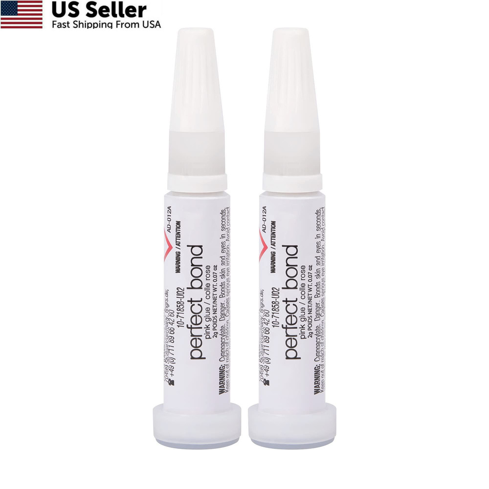 Nailene Perfect Bond Nail Glue, Super Strong, 2 Tubes (0.14 fl oz), Clear
