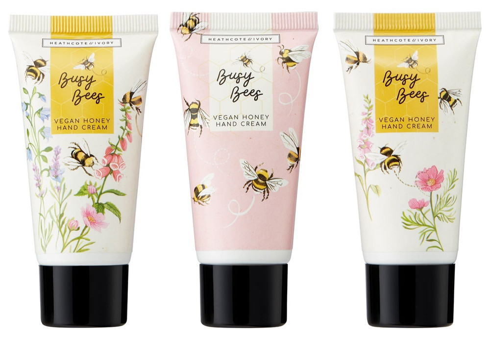 3 x Heathcote & Ivory Busy Bees Hand Cream Trio Gift Vegan Manuka Leaf Extract
