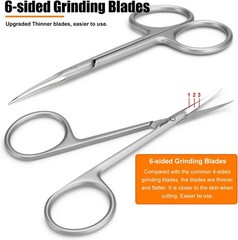 Cuticle Scissors, UPGRADED Fine Tip, for Mani and Pedi,