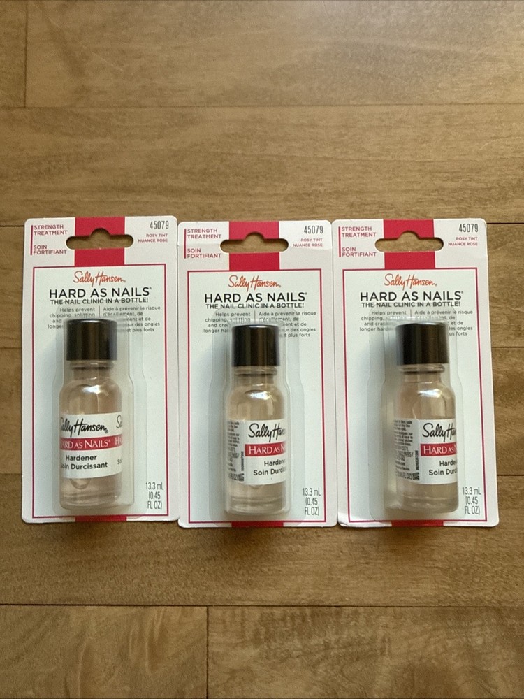 Sally Hansen Hard As Nails Rosy Tint Strength Treatment 3 Pack 45079 Protect