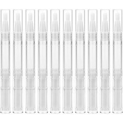 10 Pack 3ml Empty Twist Pen with Brush Tip for Cuticle Oil Lip Gloss Nail Care