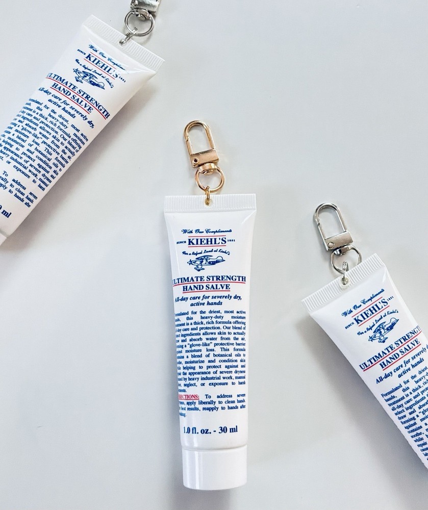KIEHL’S Ultimate Strength Hand Salve 1.0OZ/30ML TRAVEL Key Chain Fob Bag Charm