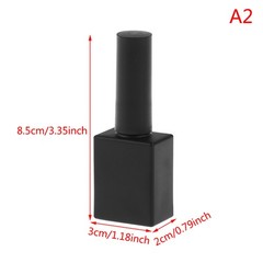 15ml Empty Nail Polish Glass Bottles Round Shape Brush & Cap Refillable