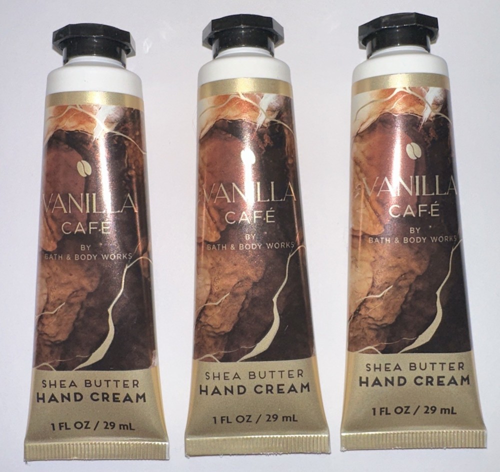 Bath & Body Works Vanilla Cafe Shea Butter Hand Cream 1oz 3pc Mini Travel New
