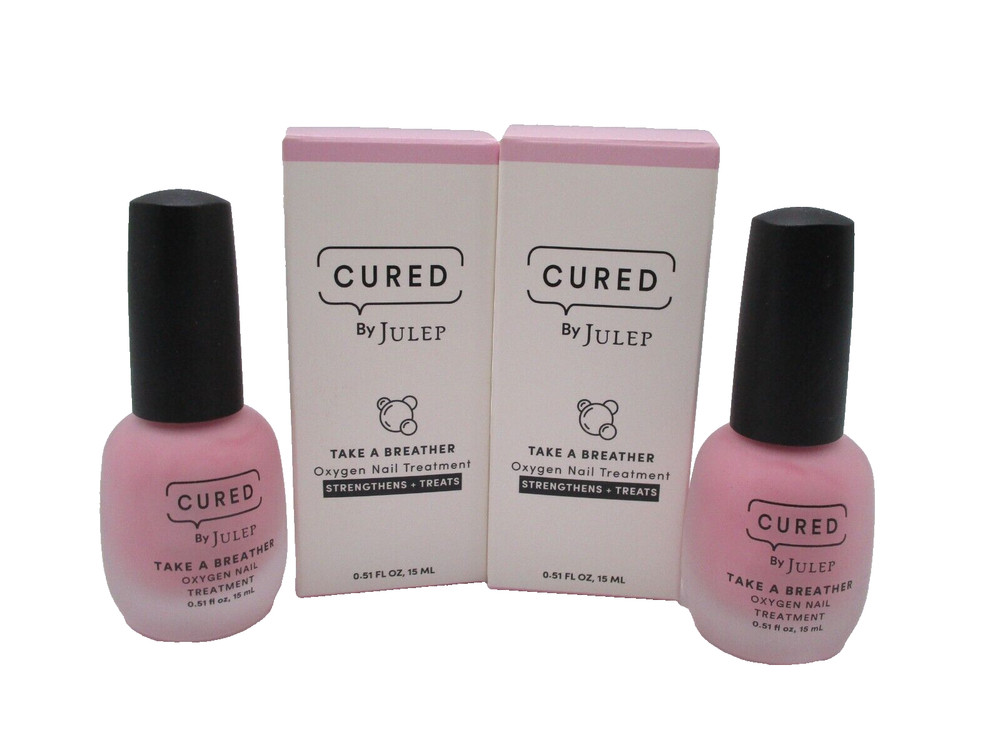 Lot/2 Cured By Julep Take A Breather Strengthens + Treats ~ Sheer Rose ~ 15 ml