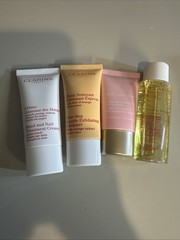 Clarins 4 Piece Set Exfoliating Cleanser Hand and Nail Treatment Fine Lines New