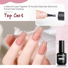 JODSONE 2 Bottles of Top Coat Base 0.51 Fl Oz (Pack 1), 2 Pcs 15ml-BT