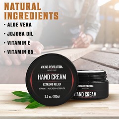 Viking Revolution Men’s Hand Cream – Repair Cream for Dry, Cracked Vitamin E(3.5