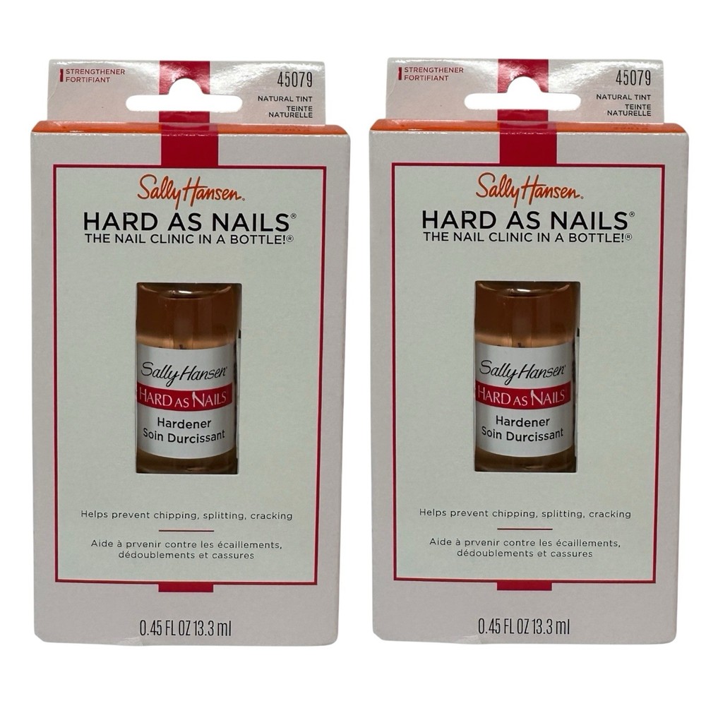 2 Pack Sally Hansen Hard As Nails Strengthening Treatment 45079 Natural Tint