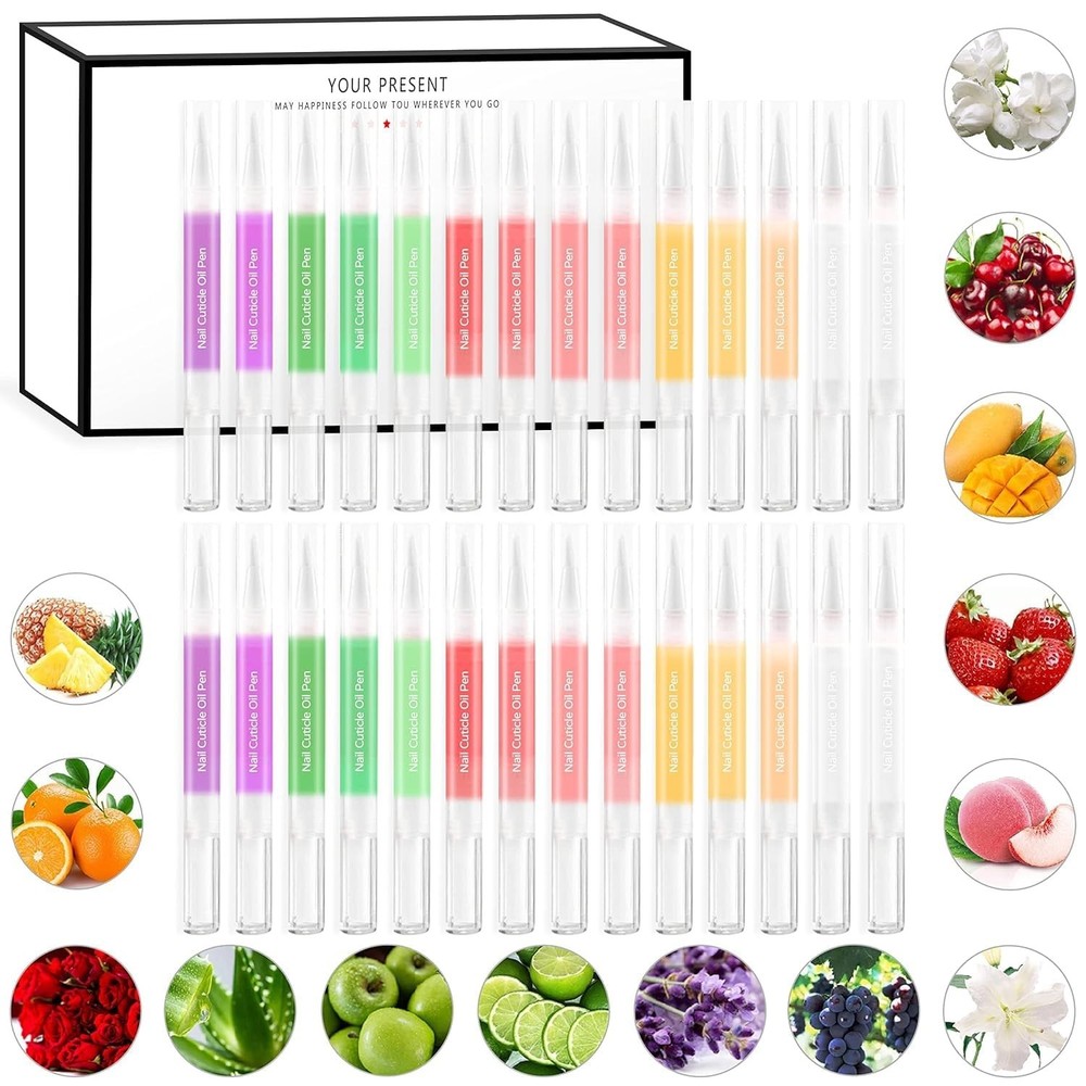 18Pcs Nail Cuticle Oils Nutrition Oil Pen Nourishment Pens 18Smell Cuticle Revit