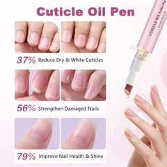 Ceramic Cuticle Pusher and Oil Pen, Nail Care Kit for Hangnails and Damaged