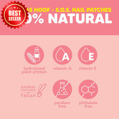 20 Count Nail Patches Strengthening Repair Growth Cuticle Treatment SOS US
