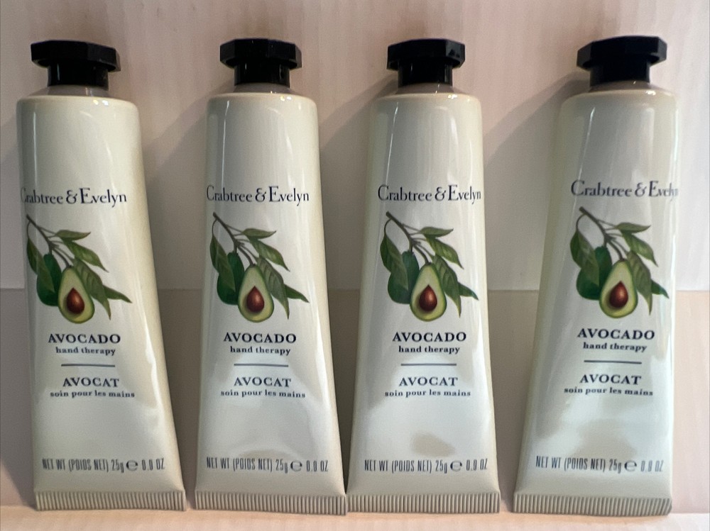 4x Crabtree Evelyn AVOCADO Hand Therapy Cream Lotion Lot x 4 NEW Purse Sz 🥑