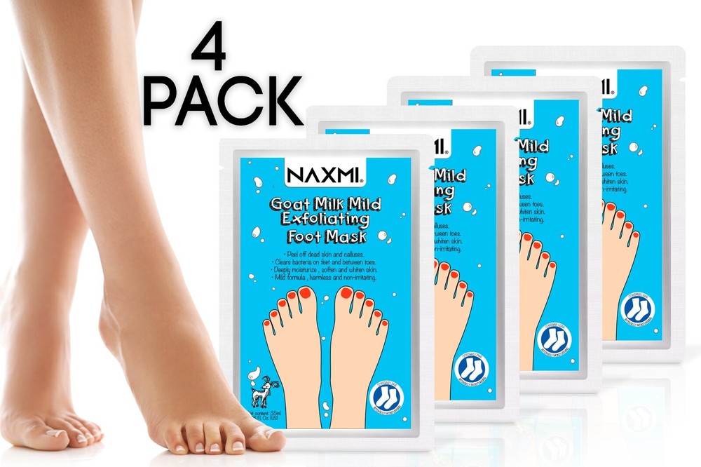 Exfoliating Feet Mask Goat Milk Feet Mask Lightening Smooth Foot Care (4Pack)
