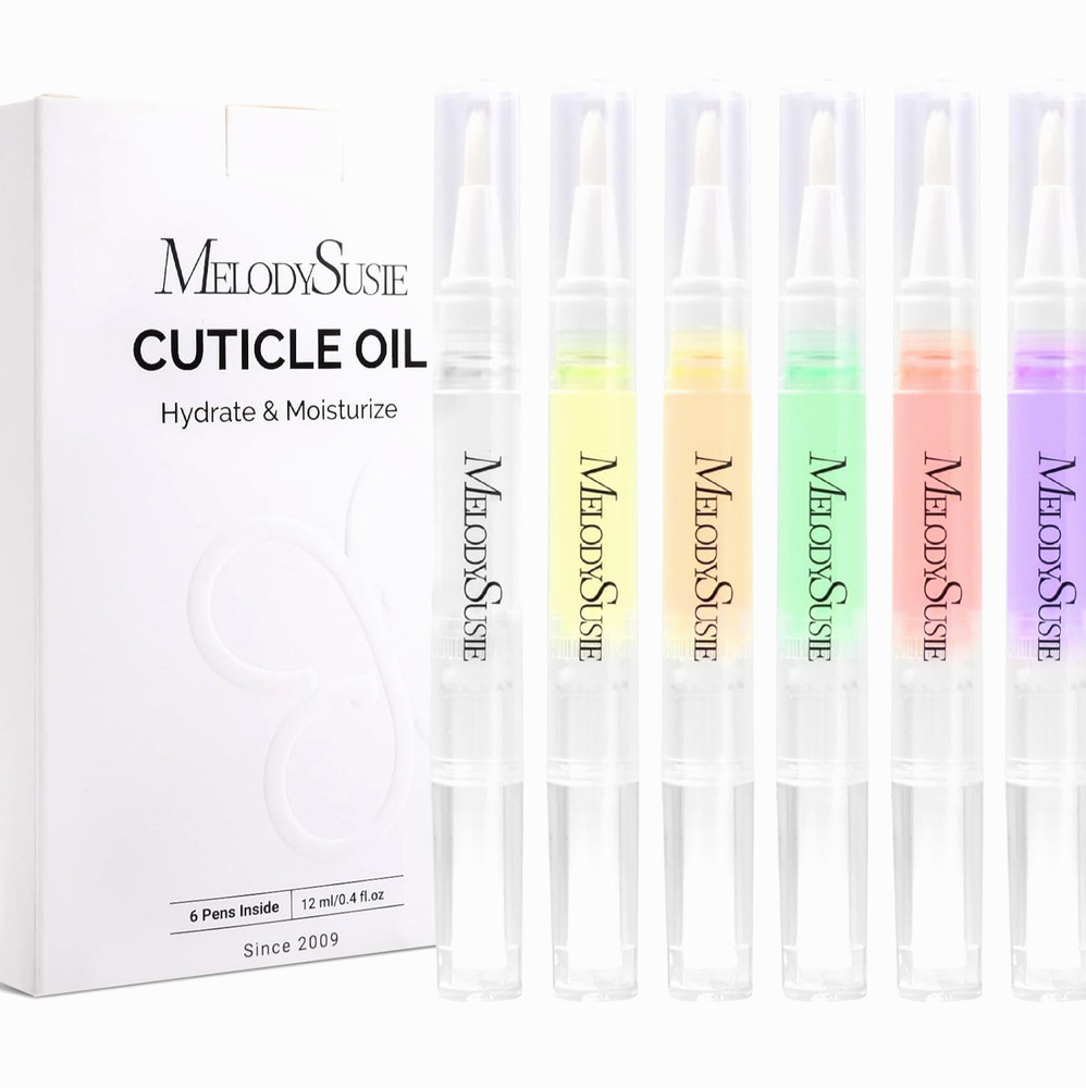 6Pcs Cuticle Oil Pen Set,Nail Moisturizing Cuticle Oil Enriched with Vitamin E,S