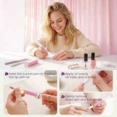 2-in-1 Cuticle Oil Pusher Pen,2026 New Ceramic Cuticle Pusher Oil Pen,Ceramic Cu