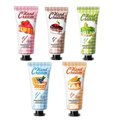 5pcs Fruit Scented Hand Cream Moisturizing Nourishing Hand Lotion for Hand Care
