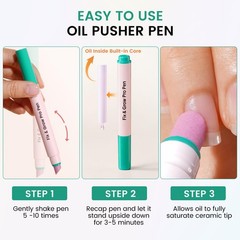 Ceramic Cuticle Oil Pusher Pen -3 in 1 Remover for Green 1PCS
